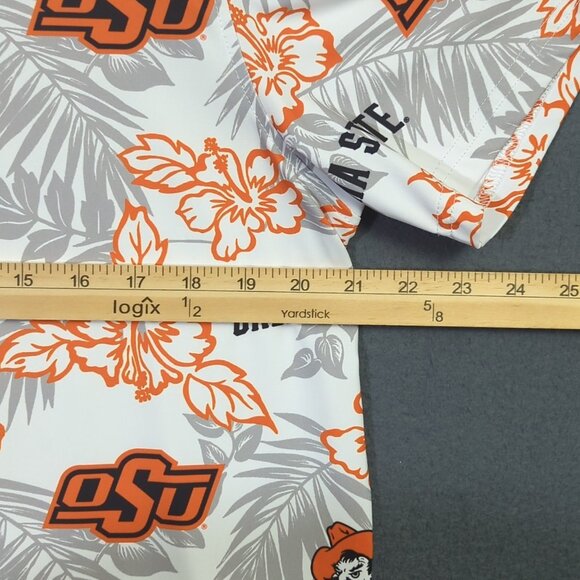 Reyn Spooner Shirt Men's M Multicolor Polo OSU Oklahoma State Pokes Performance - Picture 6 of 10